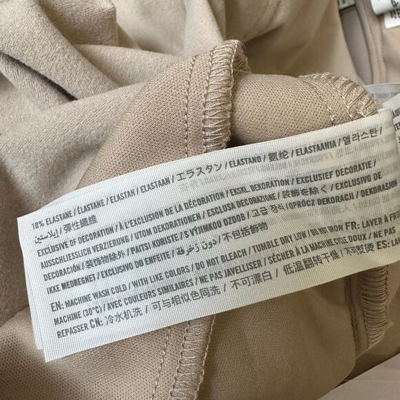 ABERCROMBIE & FITCH The 90s Straight Pants Beige Vegan Leather NWT - Picture 11 of 15